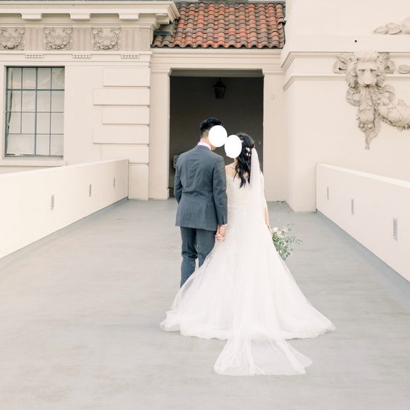 La Sposa Off-Shoulder Lace Wedding Dress - Picture 3 of 7